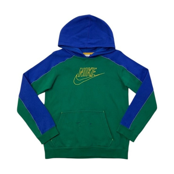 Nike Hoodie Boys Youth XL Extra Large Green Blue Sportswear Amplify Sweatshirt - Picture 1 of 15